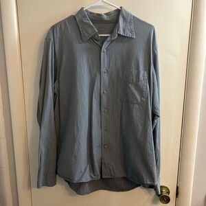 Sonoma Men's Gray Pinstripe Button Down Shirt